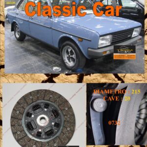Disco Frizione Organico  FIAT 131 MIRAFIORI 1.6S 5 SPEED dal 1974 > 1985      diametro 215 cave 20  - NUOVA PRODUZIONE 100% MADE IN ITALY - 0732