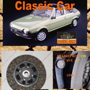 Disco Frizione Organico  FIAT RITMO 1 - 1.5 75 + 1.5 75 ie + 1.5 85 + 1.5 Cabriolet   dal 1978 al 1988       diametro 190 cave 17  - NUOVA PRODUZIONE 100% MADE IN ITALY - 2717