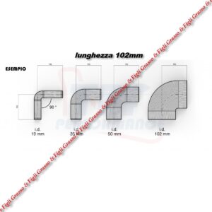 Curva 90° Gradi in Silicone 5 Tele Diametro a Scelta tra 6 - 8 - 10 - 13 - 16 - 20 - 25 - 30 - 35 - 40 - 45 - 50 - 55 - 60 - 65 - 70 - 75 - 80 - 90 - 100 Tubo Manicotto Intercooler Turbo Olio Acqua