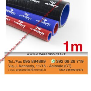 Tubo Dritto 1 Metro Lineare in Silicone 5 Tele Diametro a Scelta tra 6 - 8 - 10 - 13 - 16 - 19 - 25 - 30 - 35 - 40 - 45 - 50 - 55 - 60 - 65 - 70 - 75 - 80 - 90 - 100 Tubo Manicotto Intercooler Turbo Olio Acqua