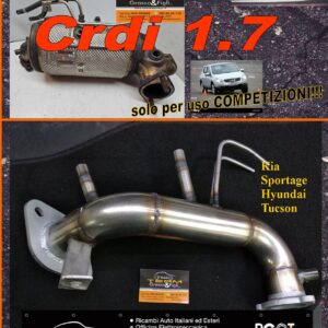 Tubo Libero per Sostituzione FAP - DPF - Filtro Antiparticolato USO ESCLUSIVO COMPETIZIONI!!! Motori KIA SPORTAGE - HYUNDAI TUCSON 1.7 Crdi Rimozione Catalizzatore Defap - Decat