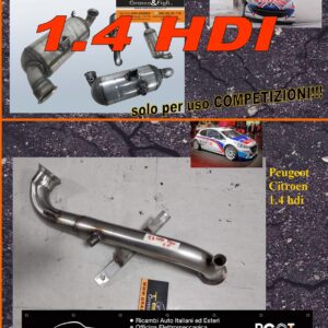 Tubo Libero per Sostituzione FAP - DPF - Filtro Antiparticolato USO ESCLUSIVO COMPETIZIONI!!! Motori Peugeot 206 - 207 - 208 - 2008 1.4 HDI - Rimozione Catalizzatore Defap - Decat
